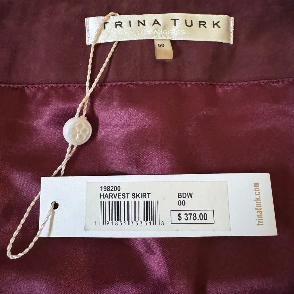 Trina Turk Leather/Suede Mini Harvest Skirt Size 00